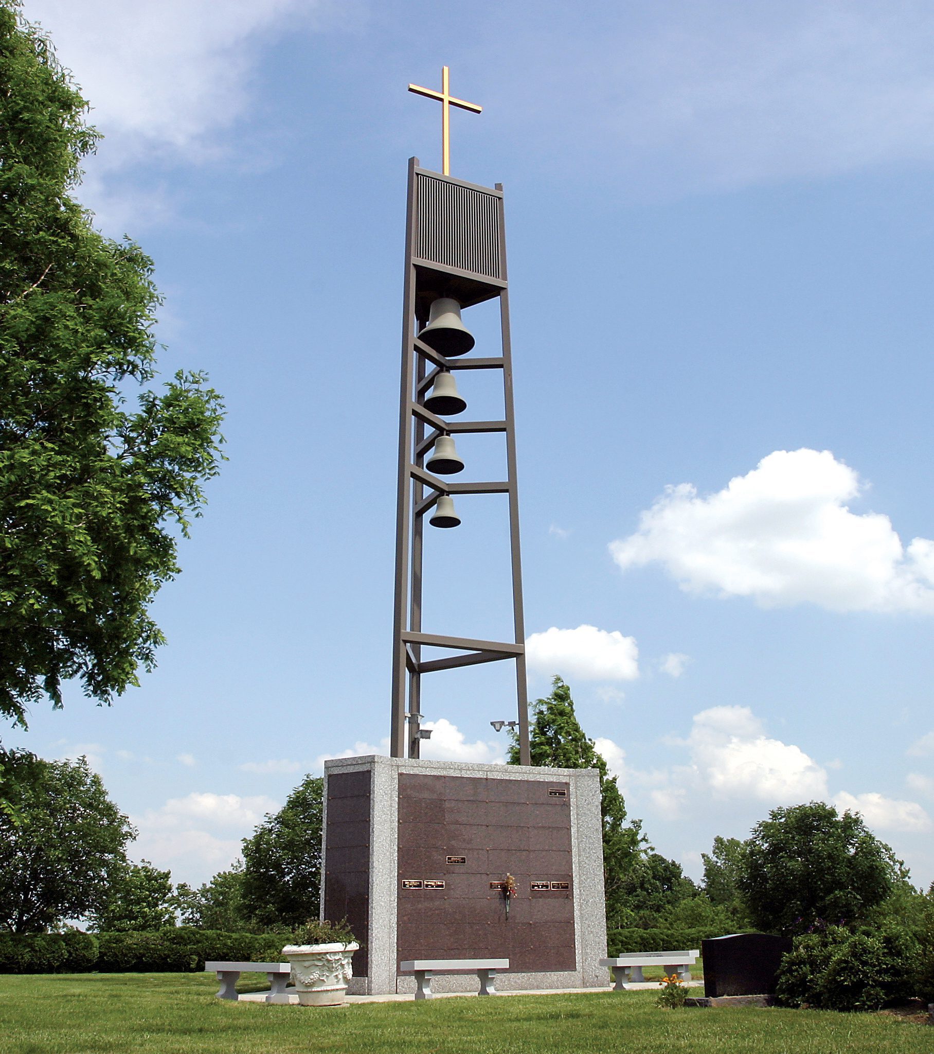 Community Columbaria with cross and bells