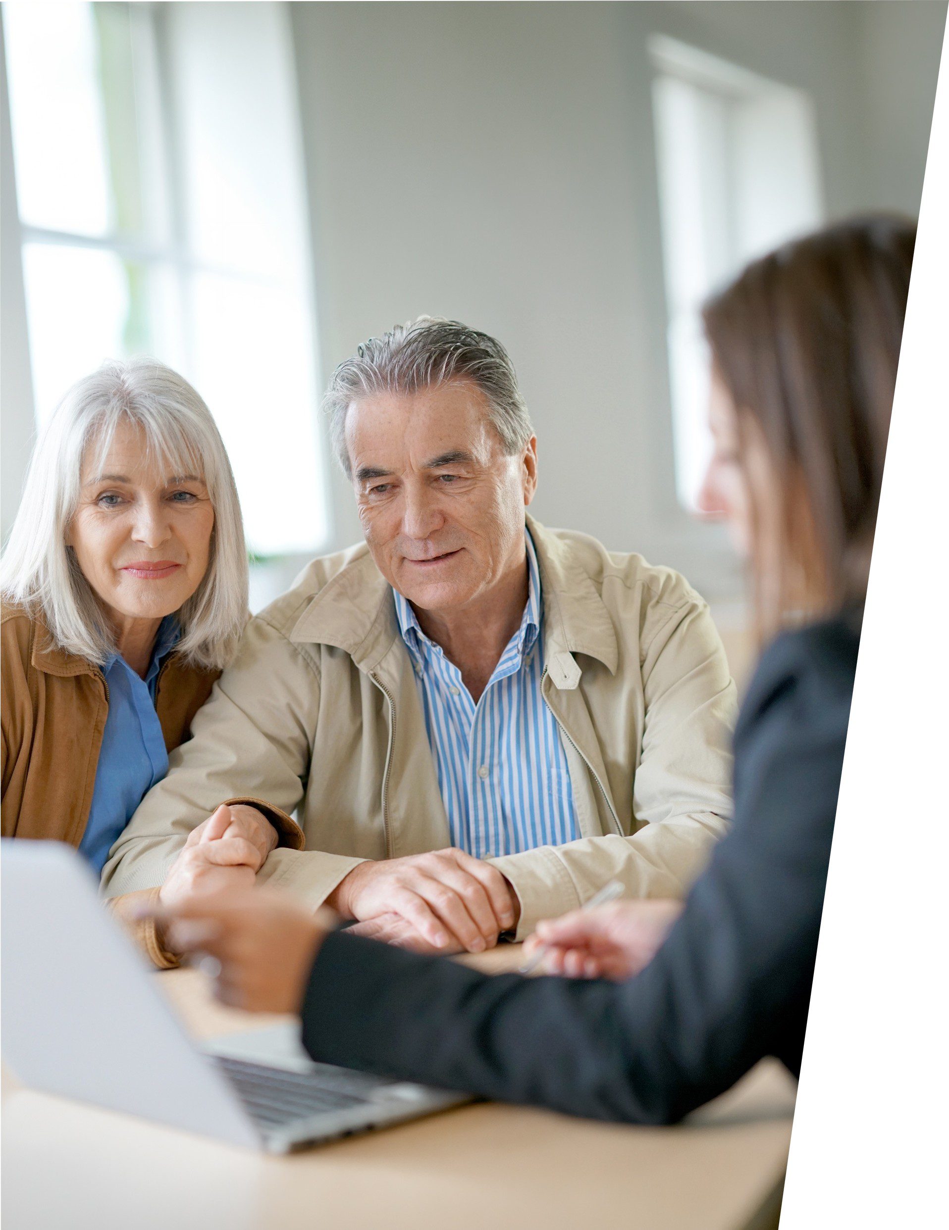 Senior couple reviewing information on Permanent Memorialization - Coldspring